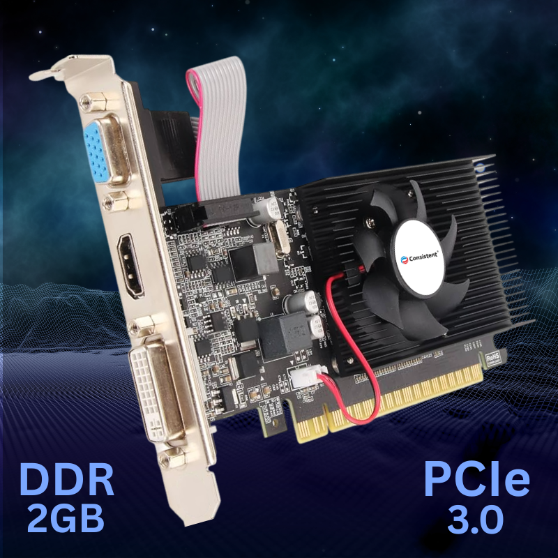 Consistent 610 Graphics Card 2GB DDR3 64-bit, 2GB PCI-Express pci_e ddr3_sdram Graphics Card with 3 Year Replacement Warranty
