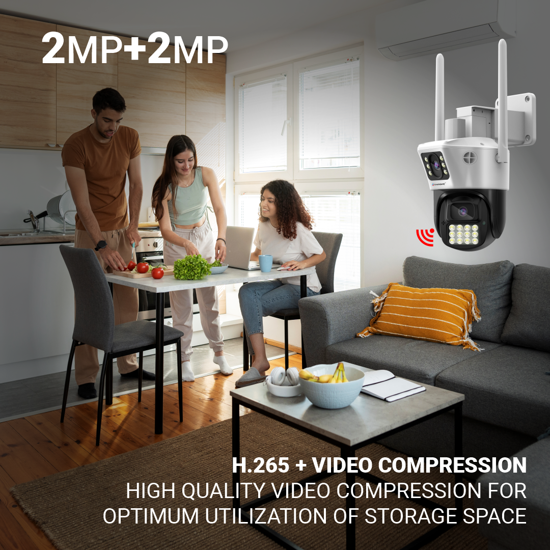 Consistent 4MP 4G SIM Based Dual Lens Pan Tilt CCTV Camera, Outdoor Indoor Security Camera, Water Proof, 2 Way Talk, Motion Detect, Supports SD Card Up to 256 GB, Color Night Vision (Protect Linkage)