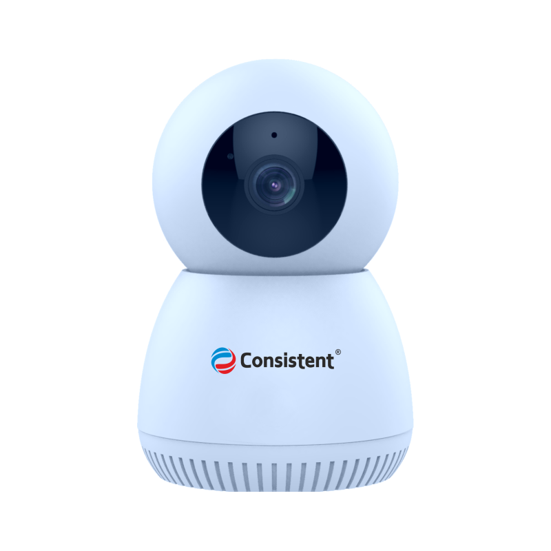 Consistent Mini WiFi 3MP' PAN-TILT Robotic Camera, Wi-fi Home Security Camera with Pan Tilt 360° View, 2 Way Talk, Cloud Monitor, Motion Detect, Supports SD Card Up to 256 GB, Night Vision