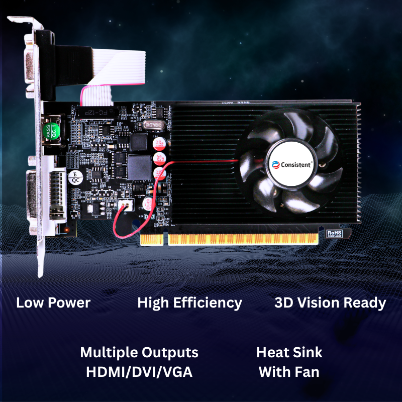 Consistent 610 Graphics Card 2GB DDR3 64-bit, 2GB PCI-Express pci_e ddr3_sdram Graphics Card with 3 Year Replacement Warranty