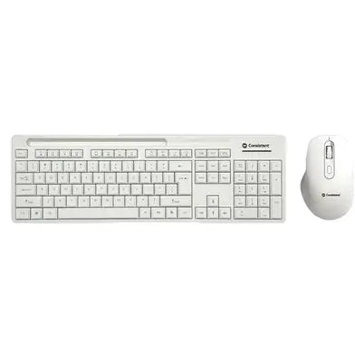 Glory Wireless Keyboard with Mouse (CMW402) with 2.4 GHz USB Receiver, 10m Working Range, 12 Shortcut Keys, Adjustable DPI(White)