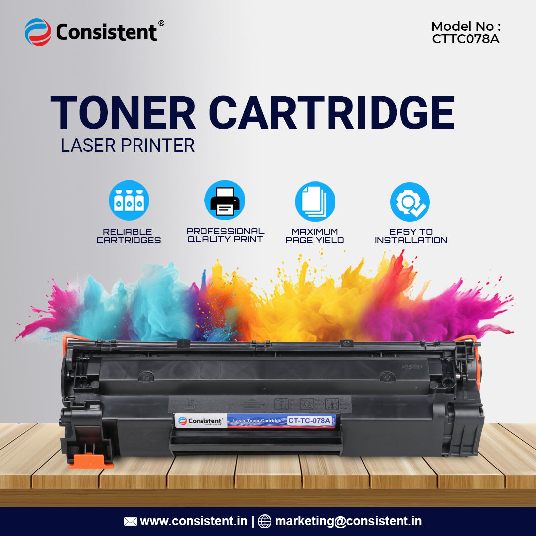 Consistent Laser Toner Cartridge(CTTC078A) Compatible for HP 78A / Used in HP Laserjet 1606 1536 1566, Canon L170, MF4410| High Productivity| Eco-friendly| Compatible for wide usage