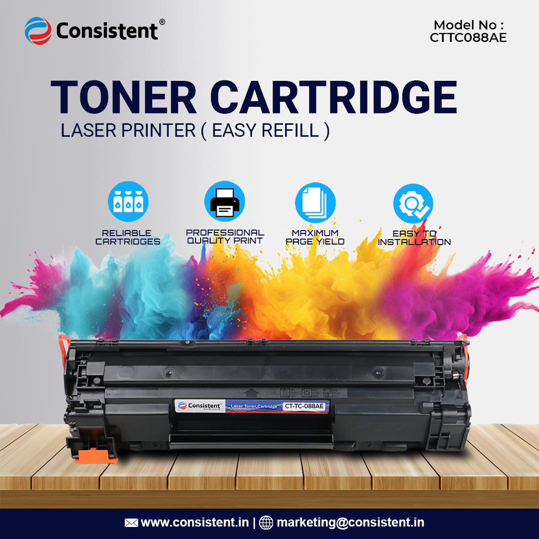 Laser Toner Cartridge Easy Refill (CTTC088AE) Easy to use Compatible for Wide Usage eco Friendly 1600 Pages Yield for use in Hp Laser Jet pro M1136/1213nf/1216nfn/M126a/M128fp/M128fn
