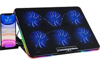 Consistent Laptop Cooling Pad with Mobile Holder Glacier USB Connection, Portable Computer Stand