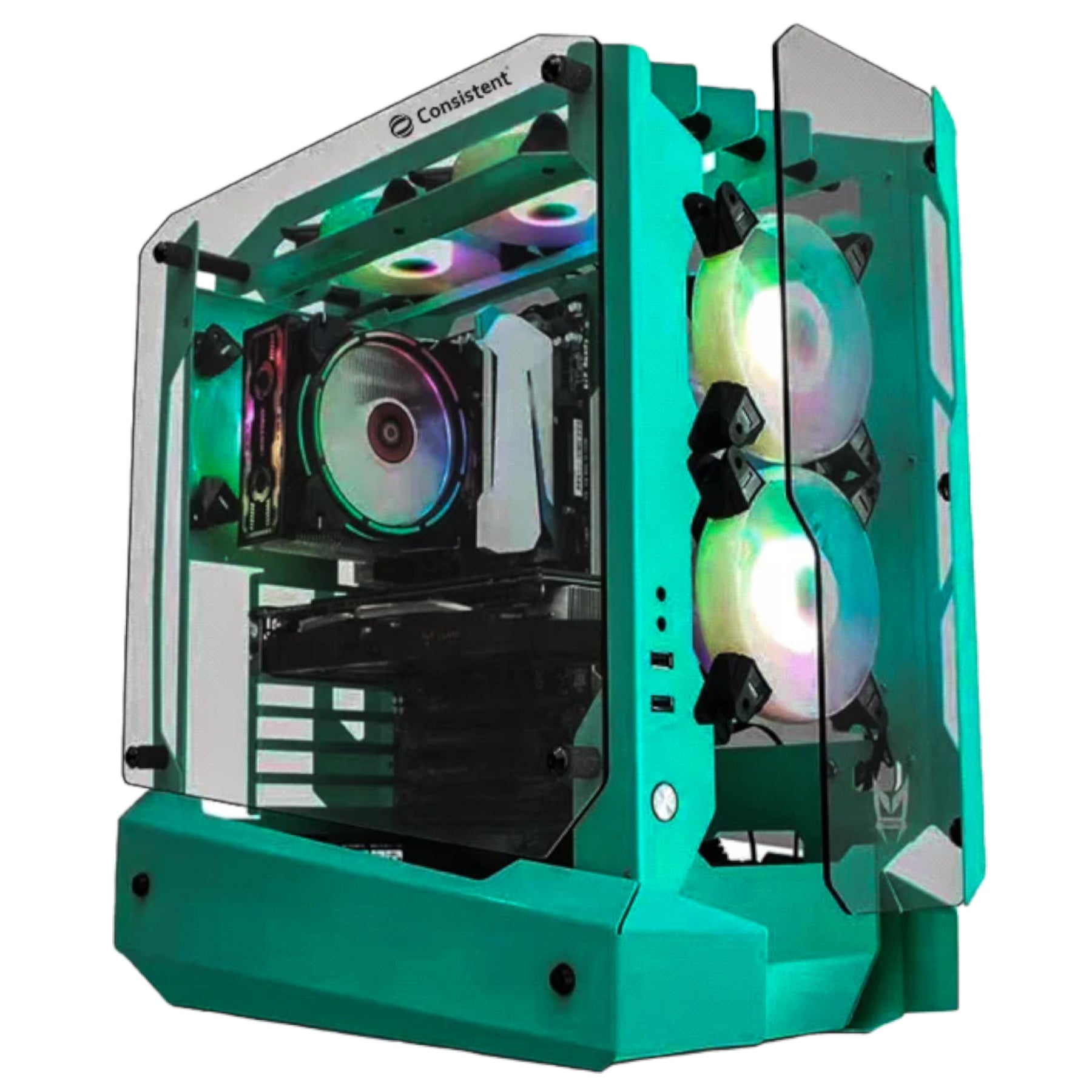 Consistent Cosmos Gaming Cabinet 2014 | Support : Micro ATX/Mini-ITX | USB 3.0 Type-C | Tempered Glass on Side & Front Panel