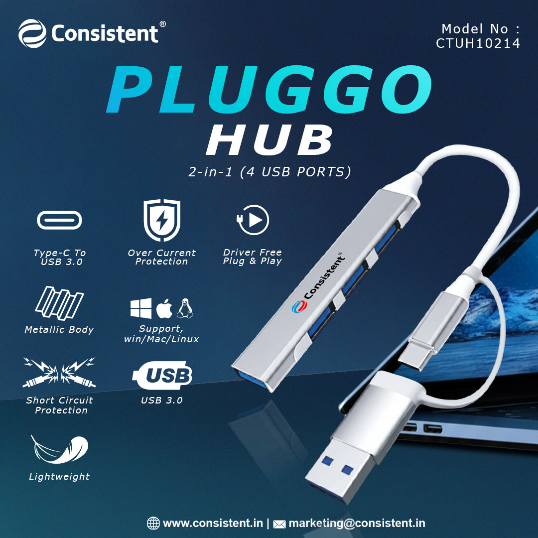 Consistent 2-in-1 HUB PLUGGO (CTUH10214)