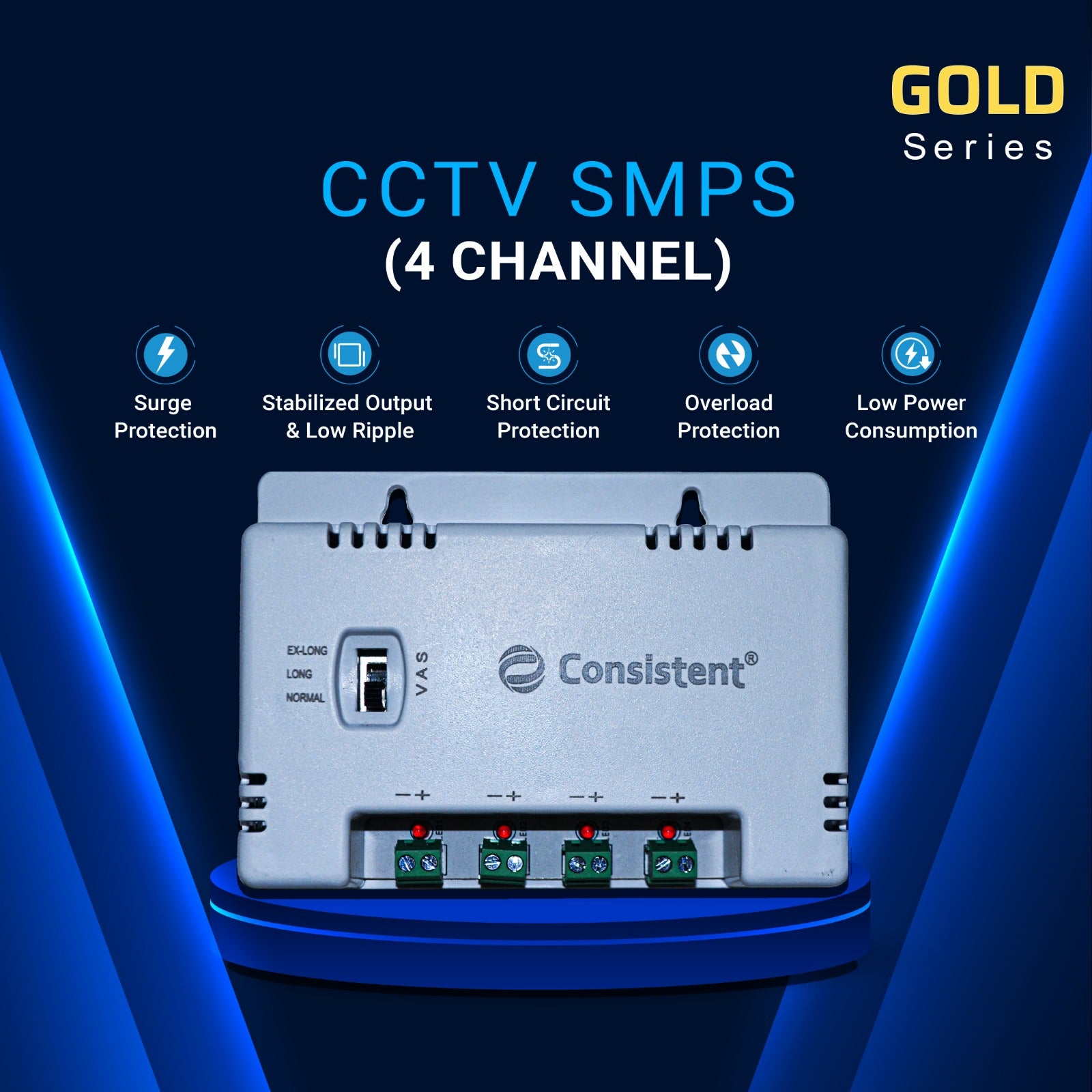 Consistent CCTV 4 Channel SMPS  (CT-CPS-04P-S)