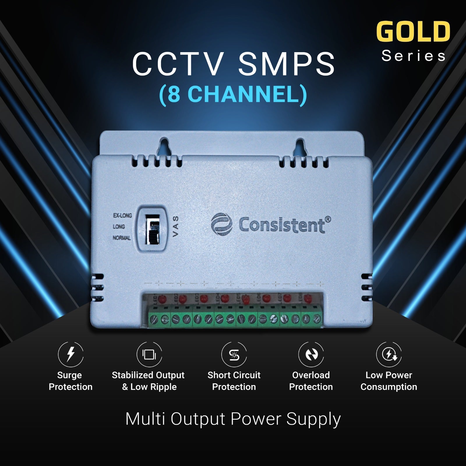 Consistent CCTV 8 Channel SMPS  (CT-CPS-08P-S)