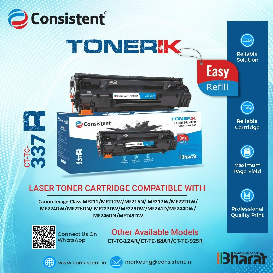 Consistent Laser Toner Cartridge(CTTC0337R) | Easy Refill Cartridge | Toner Powder