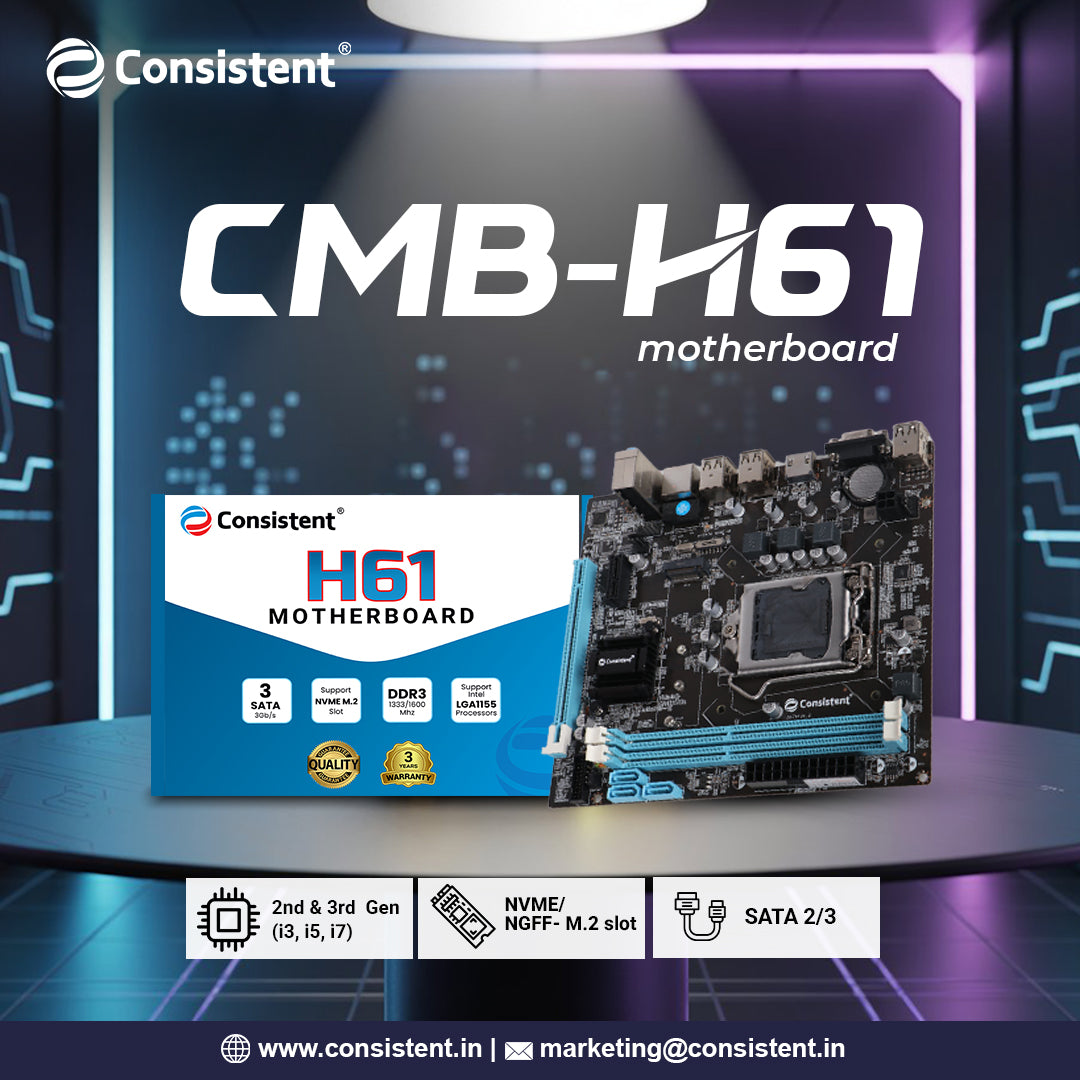 Consistent Motherboard CMB H61 With NVME/NGFF- slot years