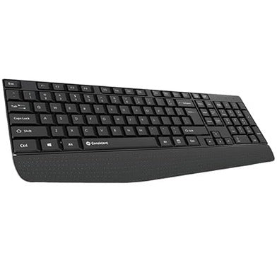 Consistent Classic Gold Wired Keyboard (SK102) with 2.4 GHz USB Receiver, 10m Working Range, 12 Shortcut Keys, Adjustable DPI(Black)