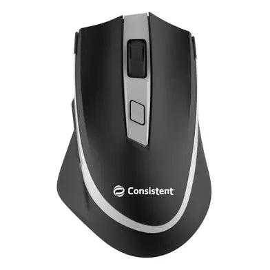 Consistent Fusion Wireless Mouse (MG1151) Wireless Mouse, 2.4GHz with USB Nano Receiver, High Precision Optical Tracking, Buttons, Plug & Play, Ambidextrous, for PC/Mac/Laptop (Black)
