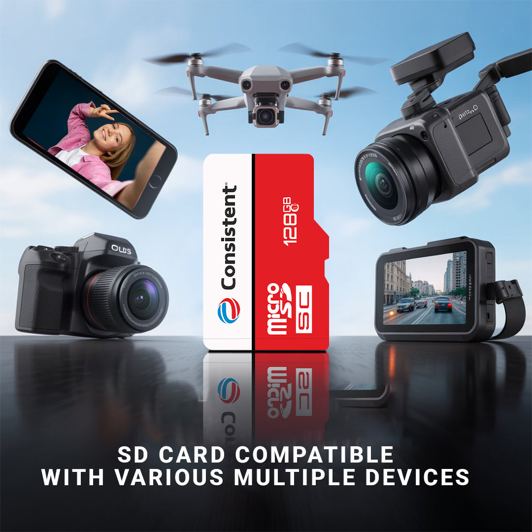 Consistent 128 GB Surveillance Sd Card for 4K Video Recording 5 Year Warranty.