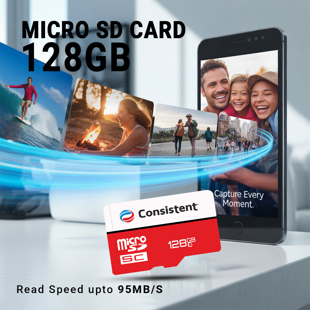 Consistent 128 GB Surveillance Sd Card for 4K Video Recording 5 Year Warranty.
