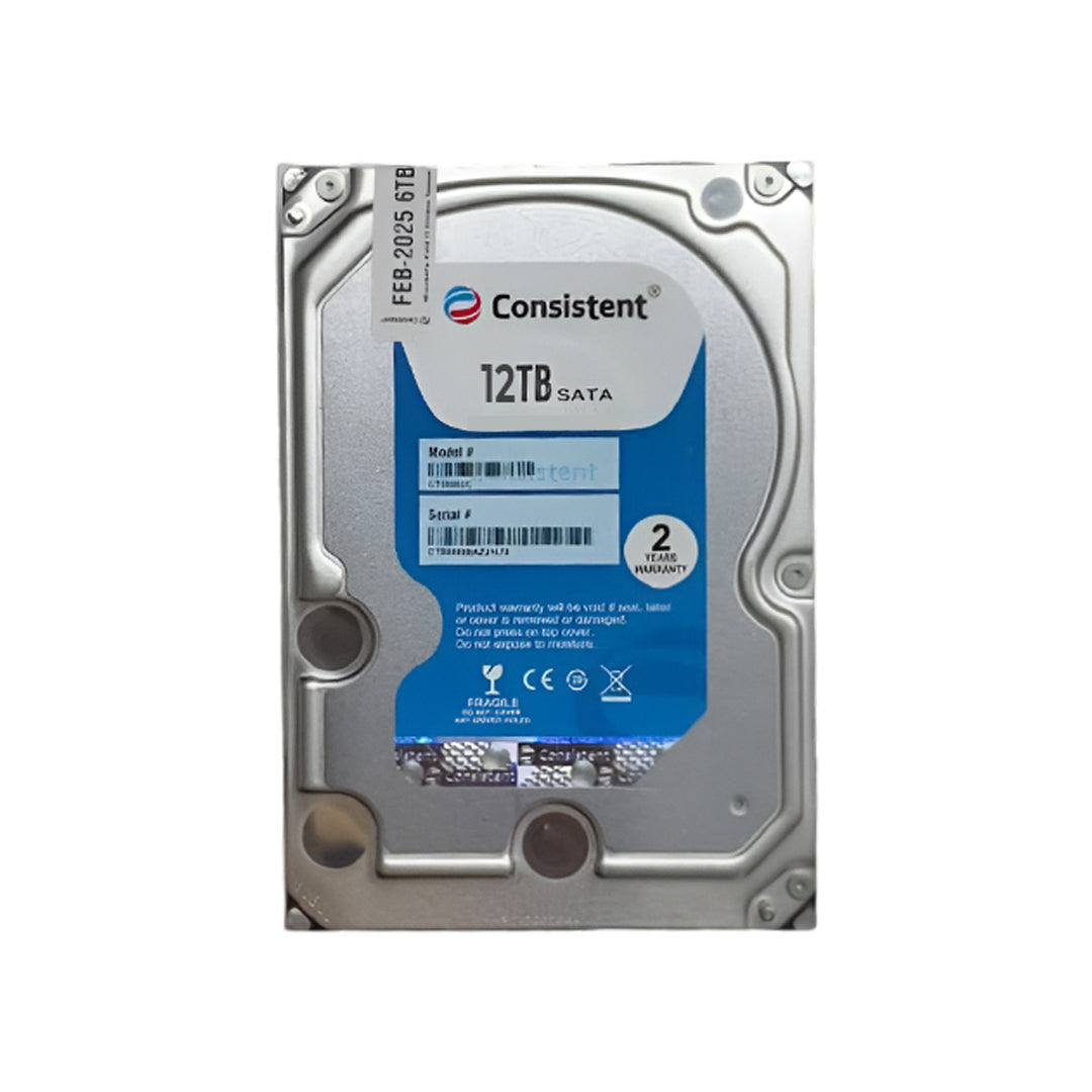 Consistent 12TB SATA Internal Hard Drive, 3.5 Inch, High Performance Desktop HDD with 2 Years Warranty.