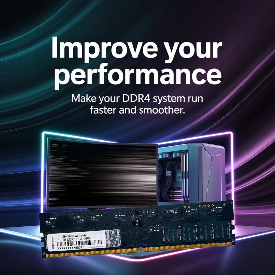 Consistent Yeti 16GB DDR4 Desktop RAM 2666 MHz 'Reduce power consumption by up to 40% and extend battery life 3 Years Replacement Warranty.