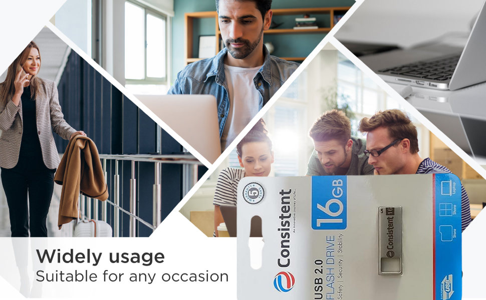 Consistent Pen Drive 16GB 2.0 (Grey) 5 year Warranty.