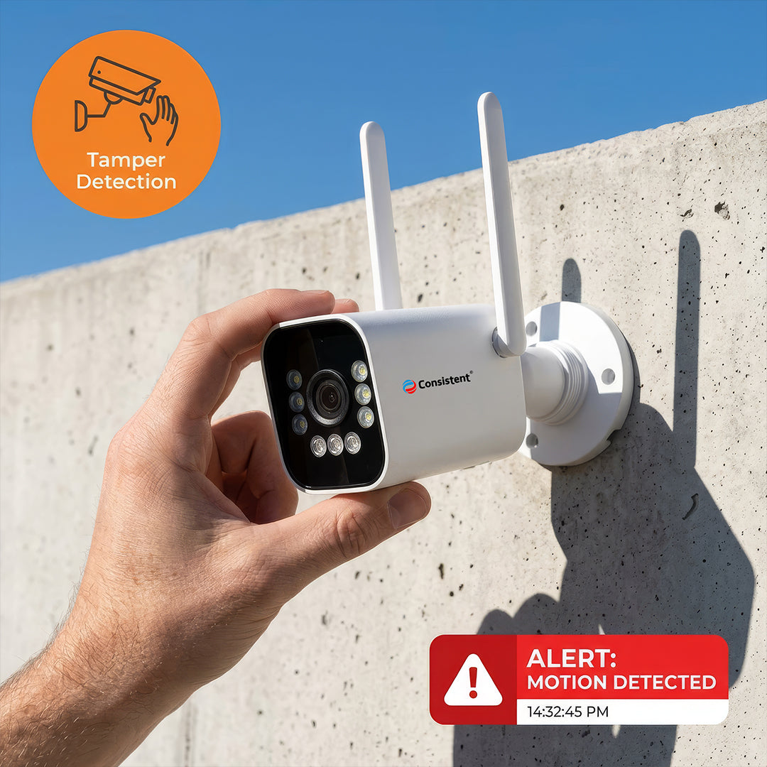 Everest Store CEYE Series 4G 3MP CCTV bullet camera with all-time color visibility, mounted for outdoor surveillance.