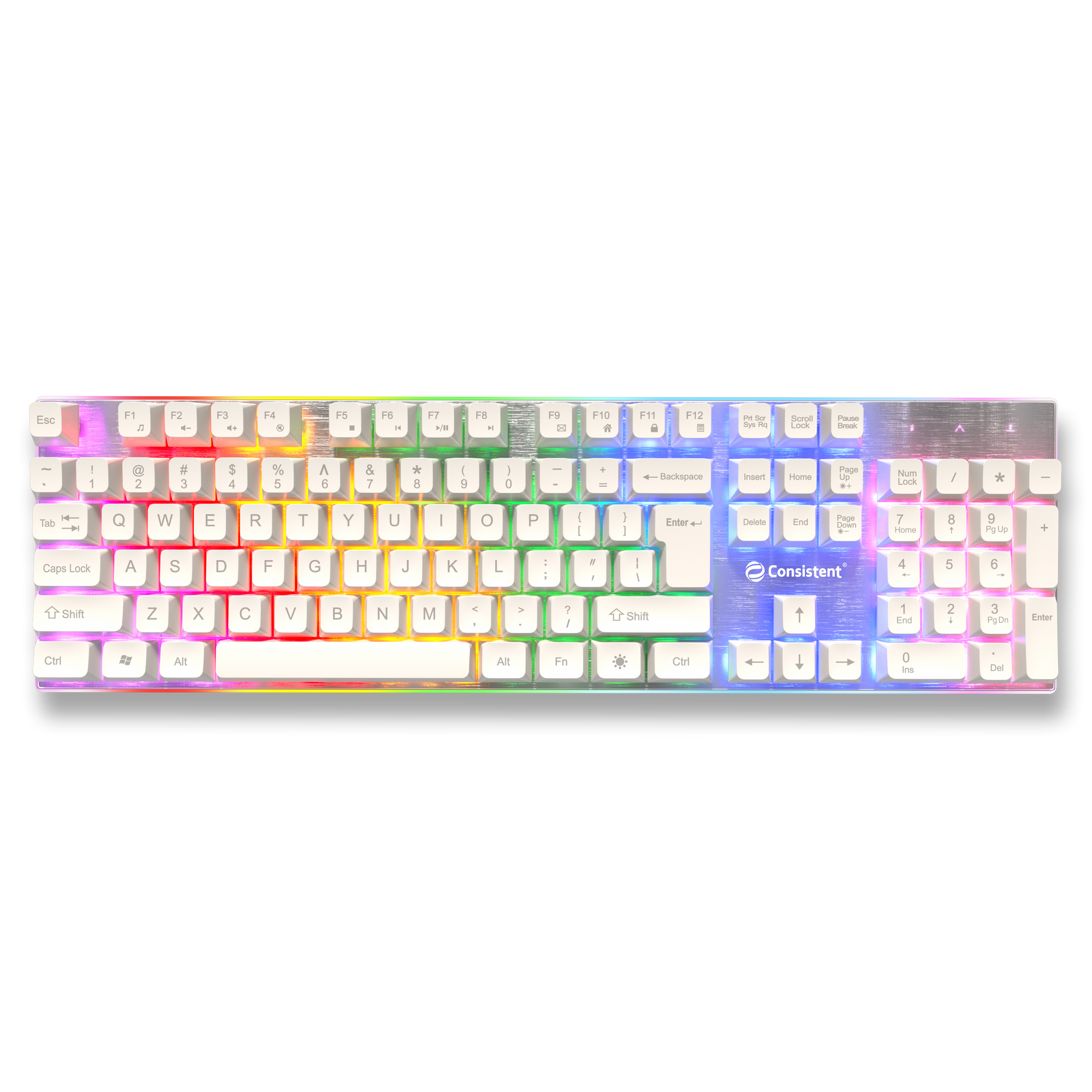 Consistent Waves gaming wired keyboard with stylish slim design, copper wired, USB plug-and-play, suitable for Mac with 1.5m cable
