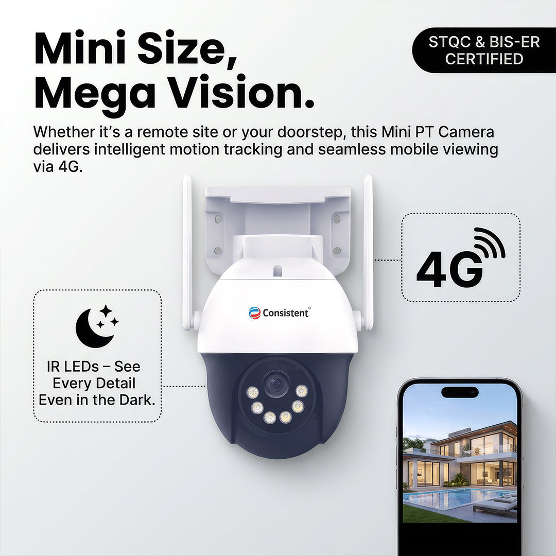 Consistent 3MP 4G Mini PT CCTV Camera CEYE Series | CT-CM-3M4GPT