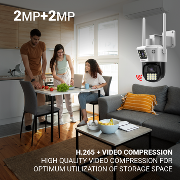 Consistent 4MP 4G SIM Based Dual Lens Pan Tilt CCTV Camera, Outdoor Indoor Security Camera, Water Proof, 2 Way Talk, Motion Detect, Supports SD Card Up to 256 GB, Color Night Vision (Protect Linkage)