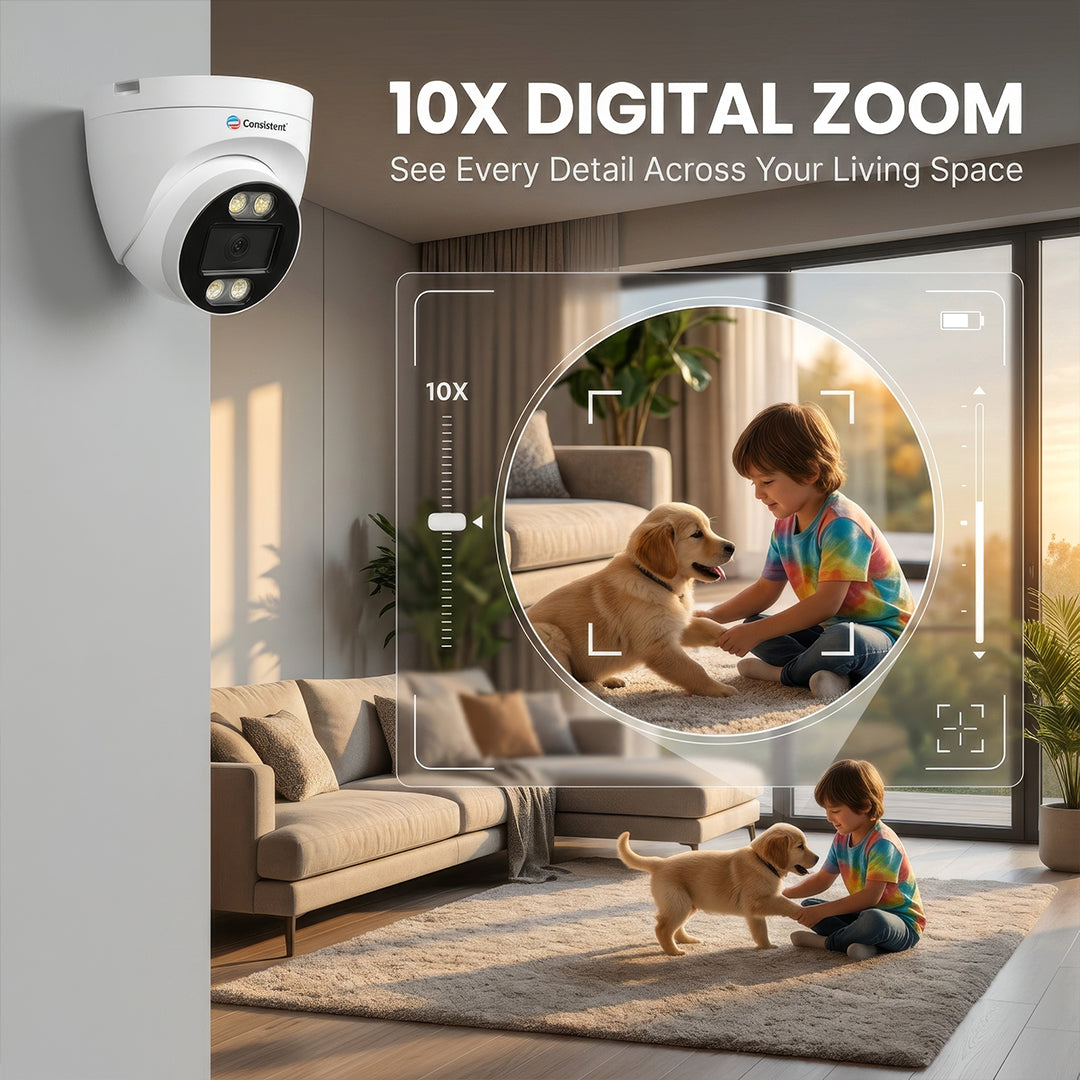 Everest Store Consistent 4G 3MP CCTV Dome Camera from CEYE Series with All Time Color display, mounted indoors.