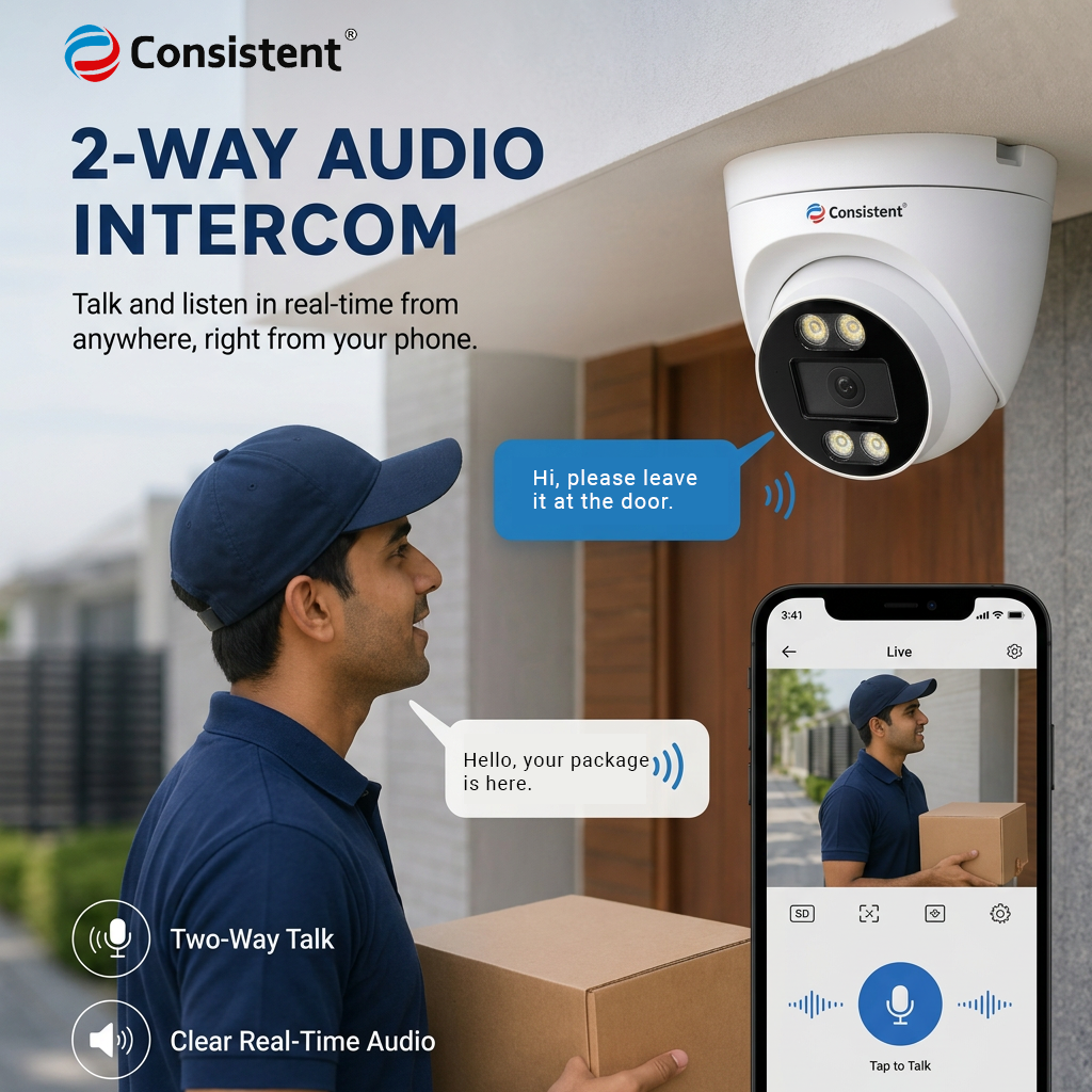 Everest Store CEYE Series 4G 3MP CCTV dome camera with all-time color, featuring two-way audio and durable design.