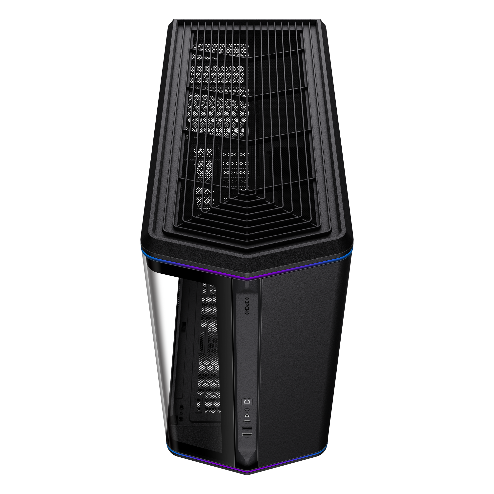 Consistent TITTAN Mid-Tower Gaming Cabinet with Tempered Glass (CIG2018) Black