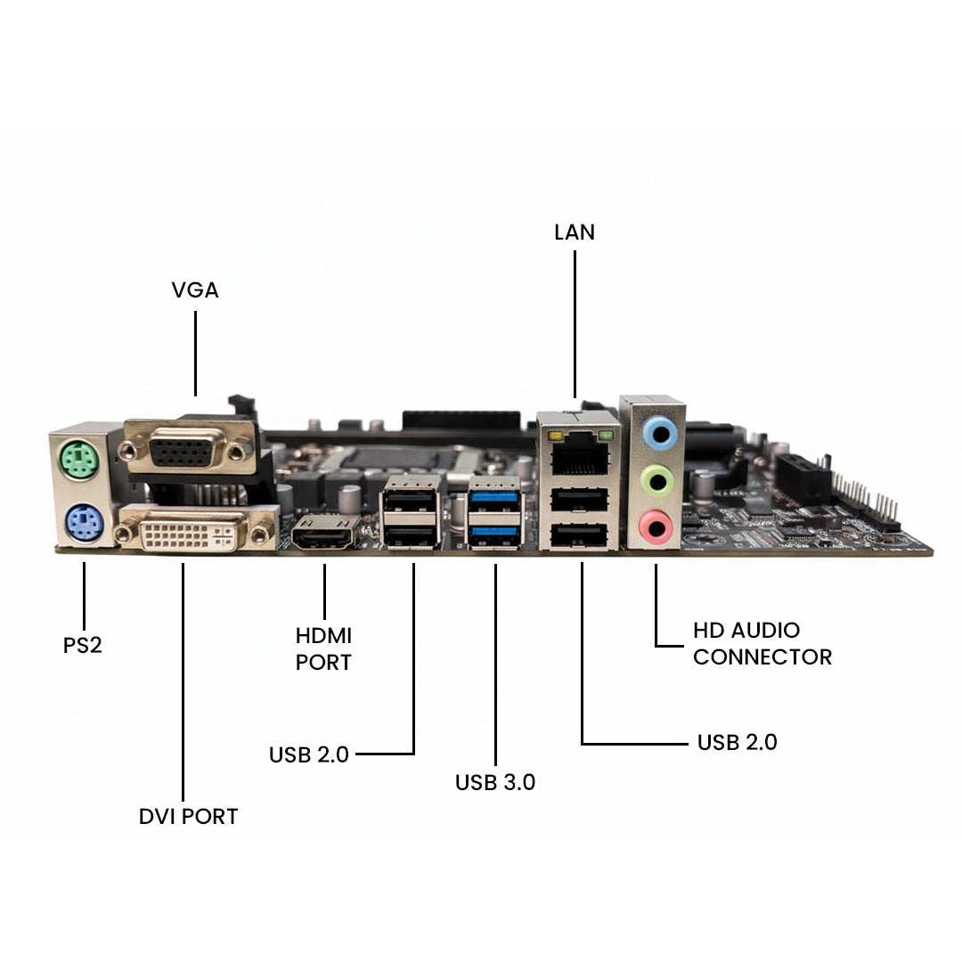 Consistent H-310C Motherboard 6th, 7th, 8th & 9th Gen i3, i5, i7, DDR4 Slots for RAM, with NVME-M.2 Slot, Motherboard with Sound Card, SATA III, 3 Years Warranty.