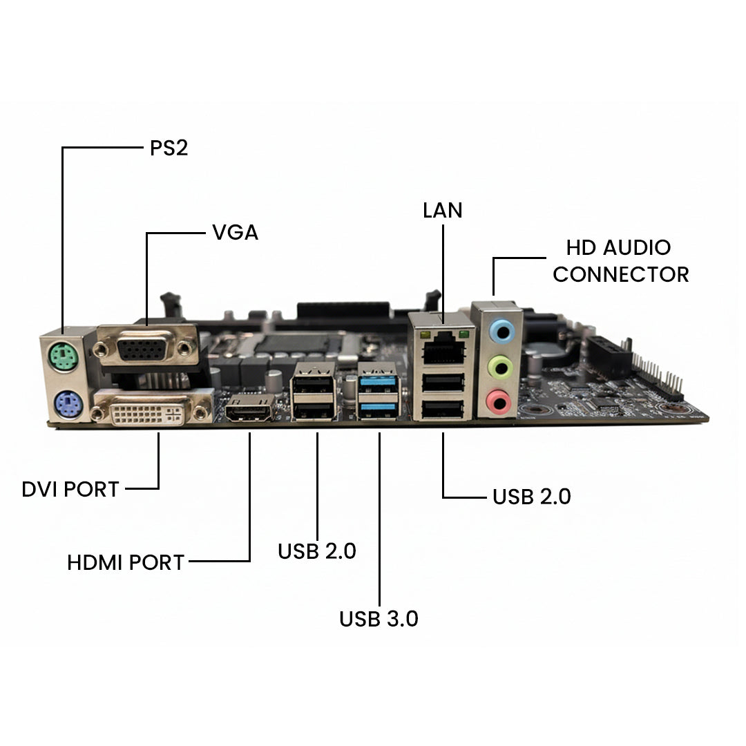 Consistent H-310 Motherboard 8th, 9th Gen i3, i5, i7, DDR4 Slots for RAM, with NVME-M.2 Slot, Motherboard with Sound Card, SATA III, 3 Years Warranty