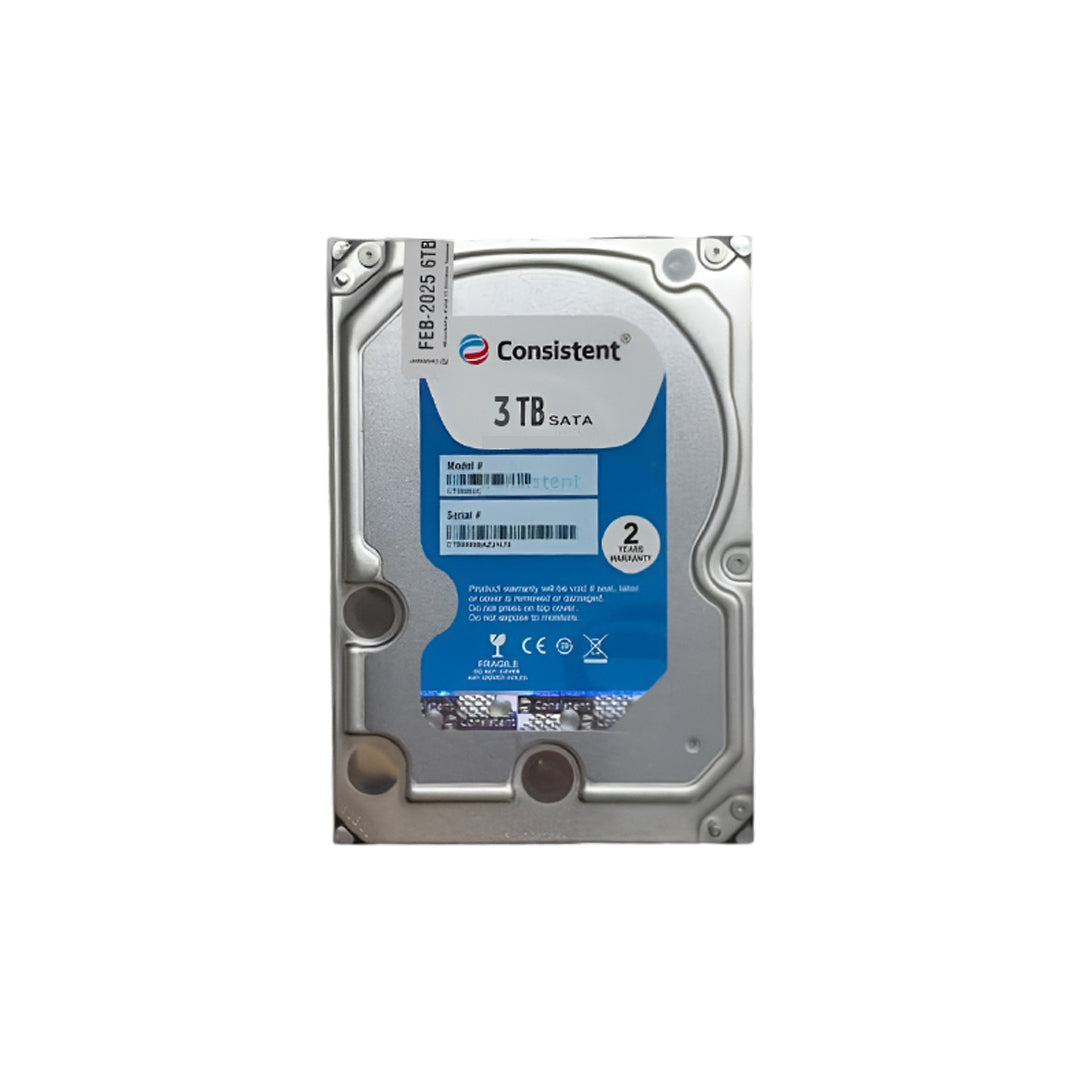 Consistent 3TB SATA Internal Hard Drive, 3.5 Inch, High Performance Desktop HDD with 2 Years Warranty.
