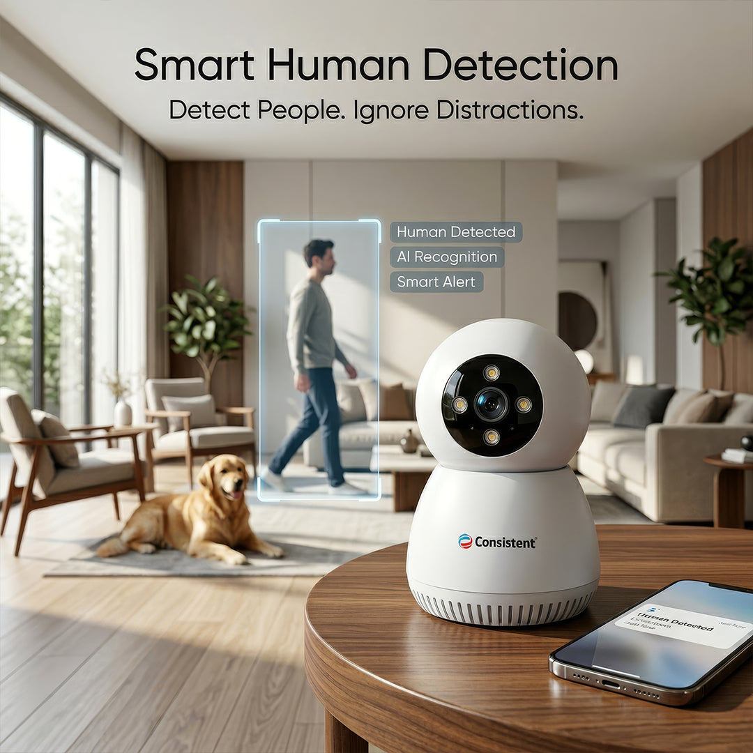 Everest Store Consistent Wireless 3MP Wi-Fi Mini Robot Camera with pan tilt, smart human detection, CEYE Series, CT-CM-W3MPATC