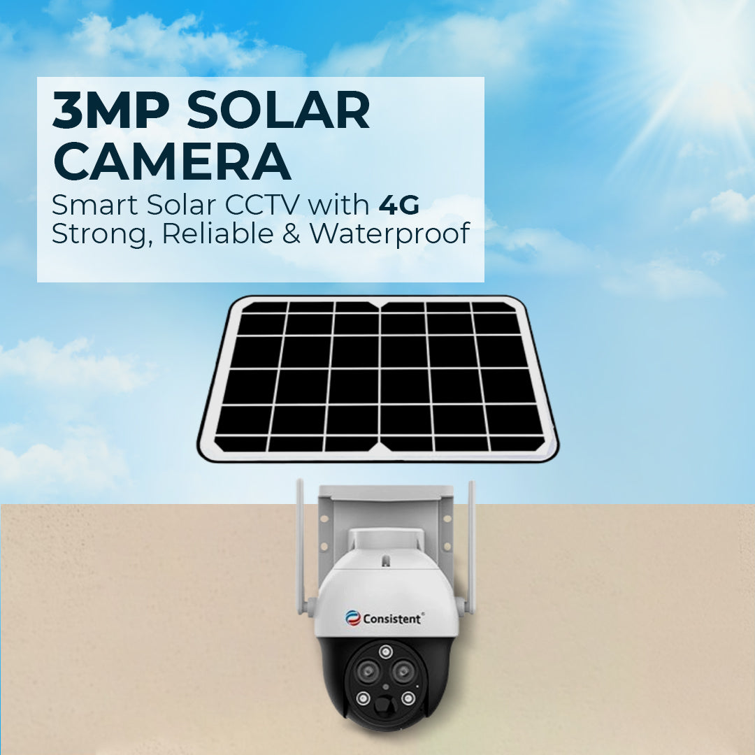 Consistent 4G PT Z Solar Powered Camera| 4G SIM | IP66 Waterproof | 2-Way Audio | Outdoor Surveillance for Agriculture,Construction Site,Farm,Garden etc (Solar Dual Lens)