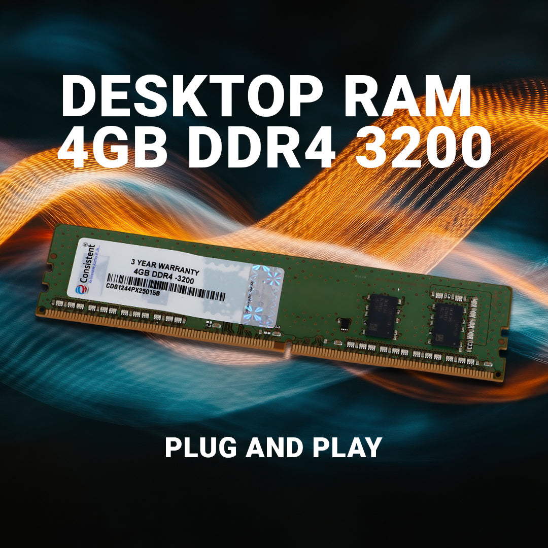 Consistent 4GB DDR4 Desktop RAM,3200MHz 'Reduce power consumption by up to 40% and extend battery life 3 Years Replacement Warranty