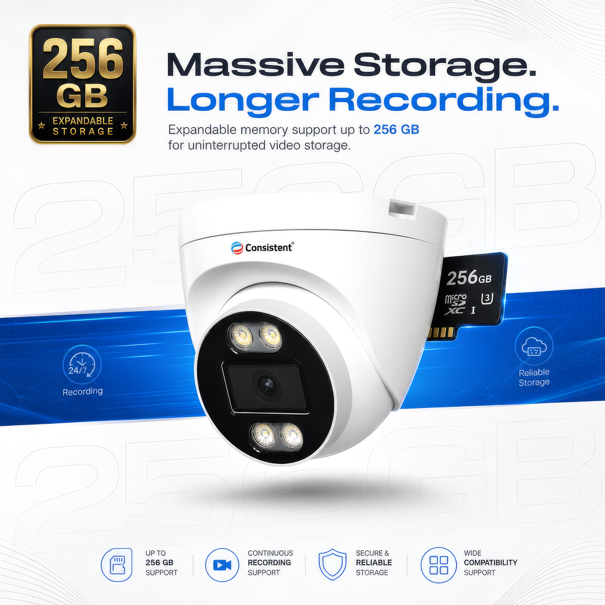 Consistent 3MP Smart Wi-Fi Dome CCTV Camera CEYE Series || CT-CM-DW3M