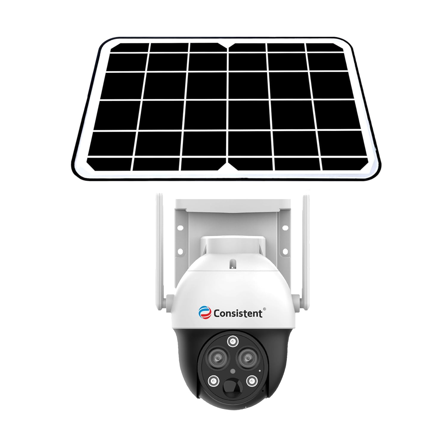Consistent 4G PT Z Solar Powered Camera| 4G SIM | IP66 Waterproof | 2-Way Audio | Outdoor Surveillance for Agriculture,Construction Site,Farm,Garden etc (Solar Dual Lens)