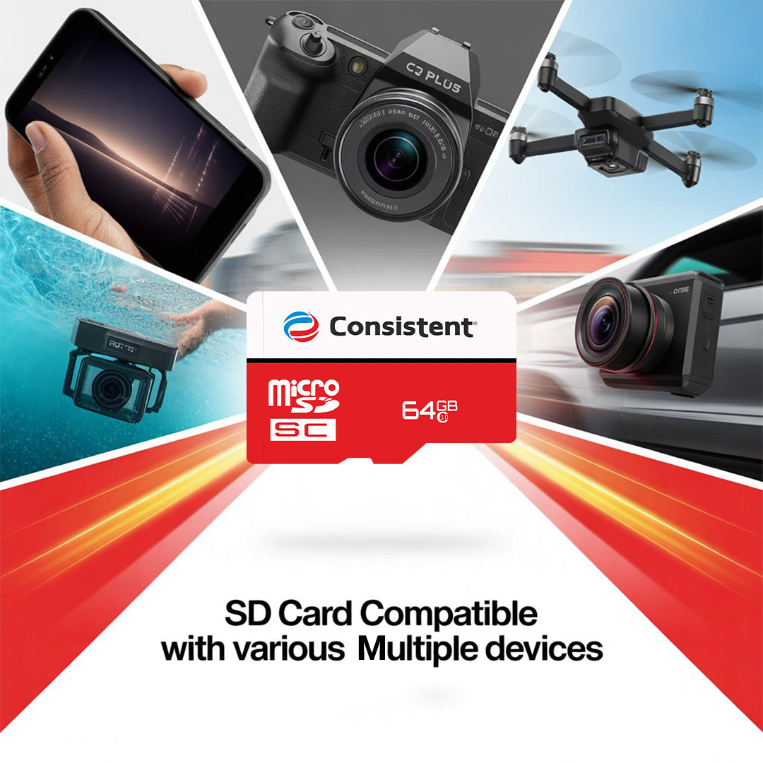 Consistent Surveillance Micro SD Card 64Gb 5 Year High Performance Warranty.