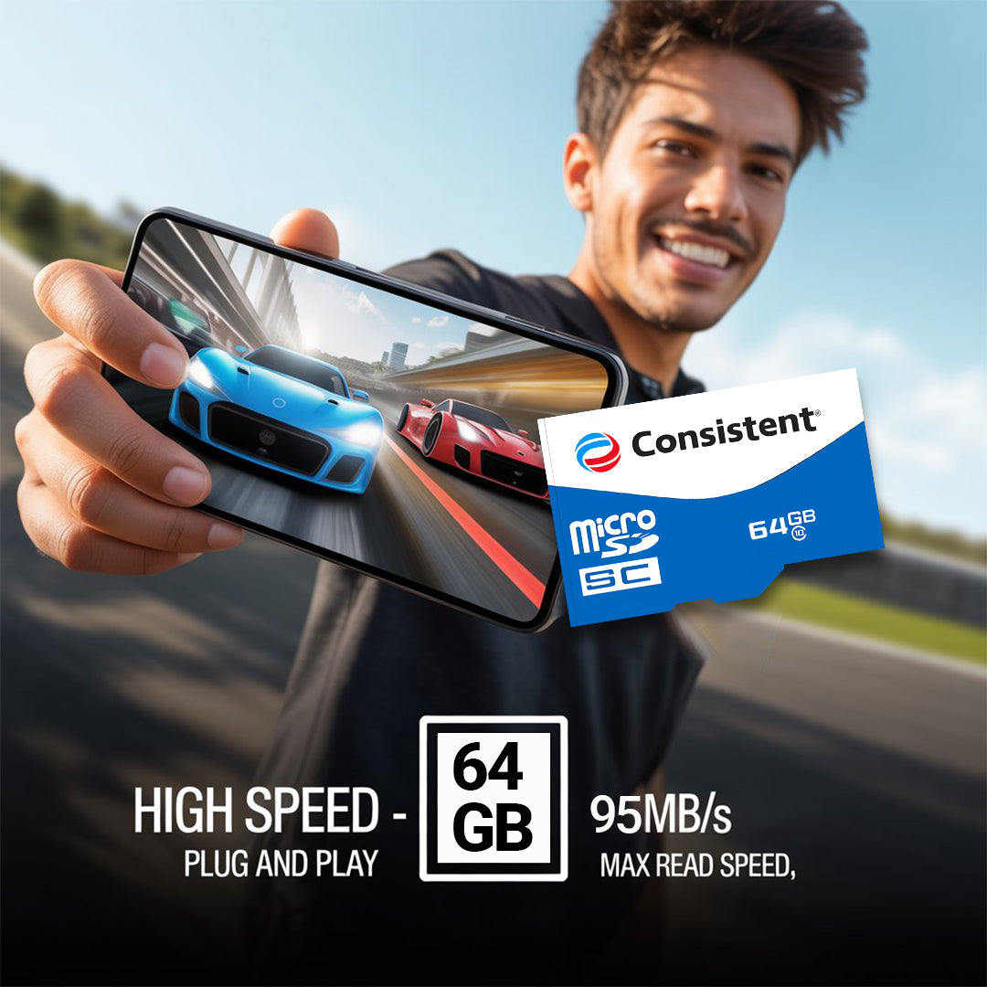 Consistent Micro SD Card 64Gb 5 Year High Performance Warranty.