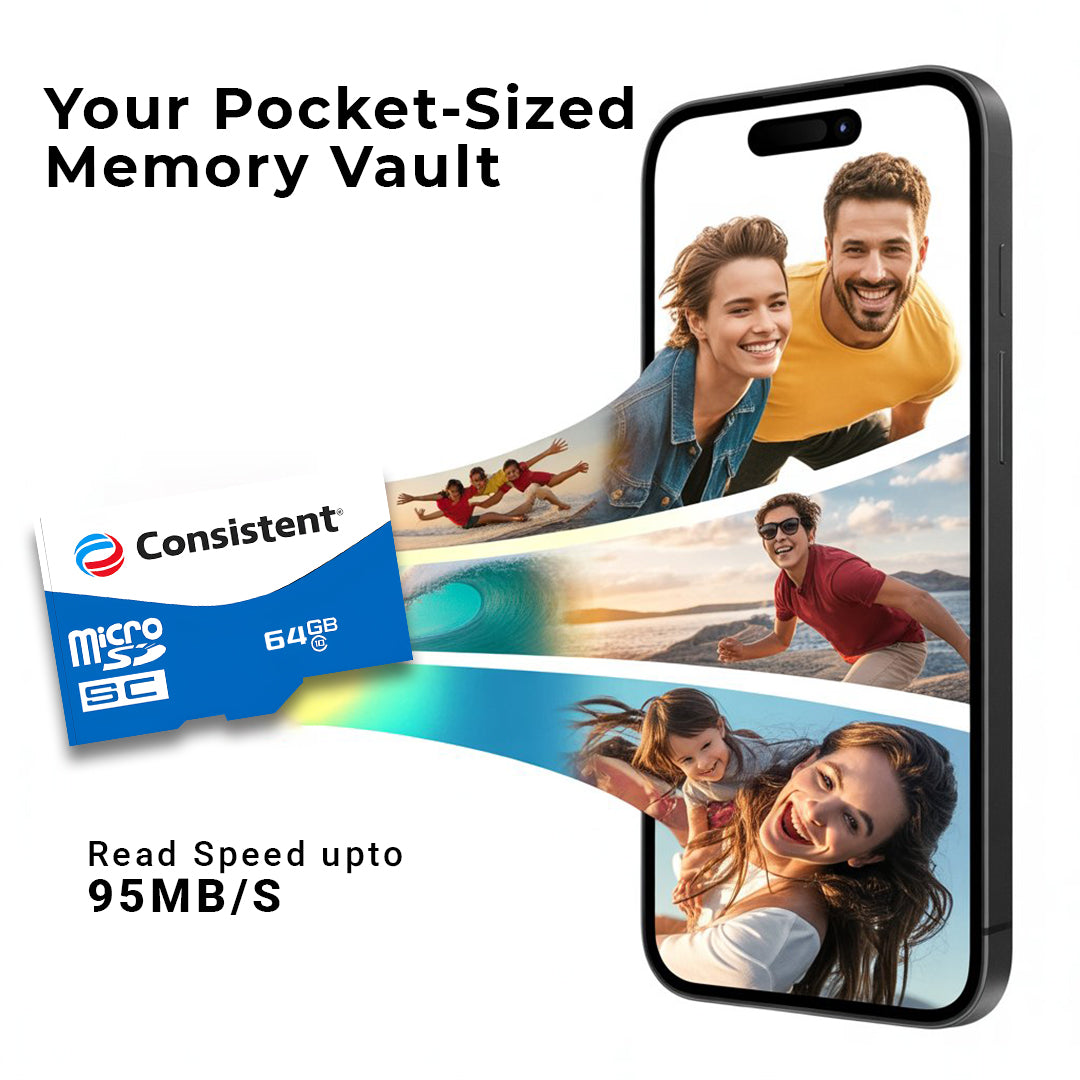 Consistent Micro SD Card 64Gb 5 Year High Performance Warranty.
