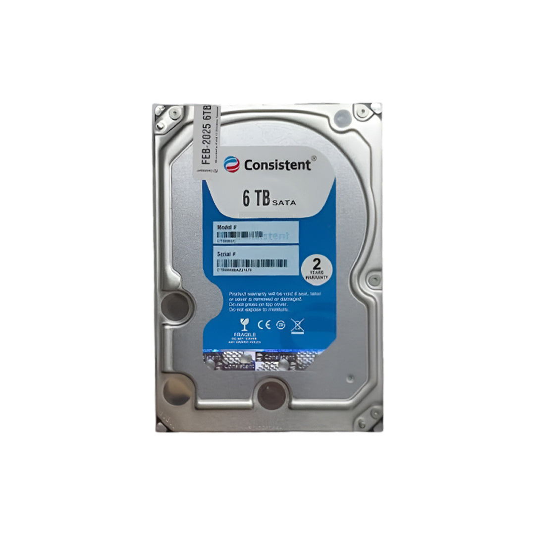 Consistent 6TB SATA Internal Hard Drive, 3.5 Inch, High Performance Desktop HDD with 2 Years Warranty.