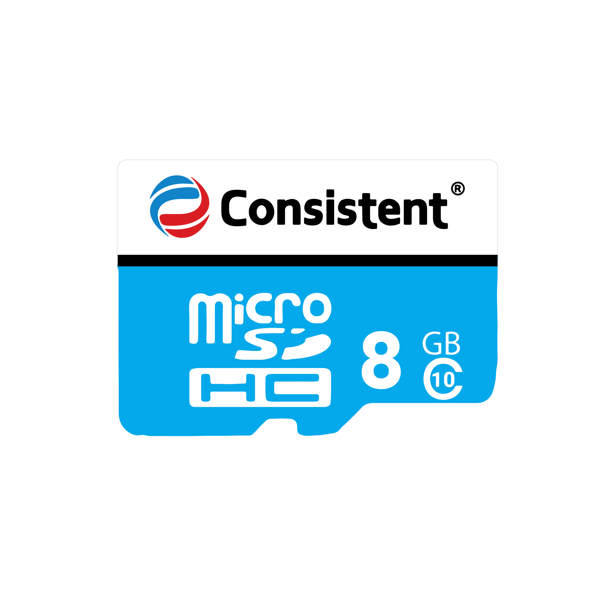 Consistent Micro SD Card 8GB with high performance and 5-year warranty, showing the compact memory card in the image.