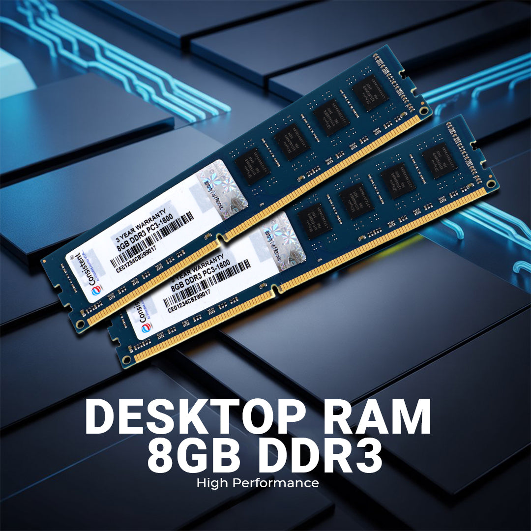 Consistent 8GB DDR3 1600MHz Desktop RAM `(Memory) U-DIMM | Long-DIMM | DT PC3-1600 Single Channel Memory with 3 Years Manufacturer Warranty (Made in India)