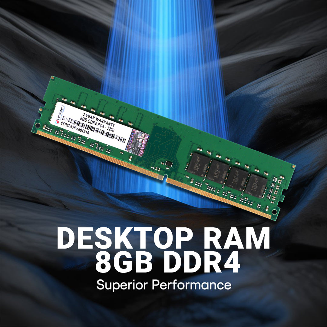 Consistent 8GB DDR4 RAM 3200Mhz Desktop, Plug-and-Play  No Additional Drivers Required with 3 Year Warranty Ram for desktop DDR4-compatible motherboards.