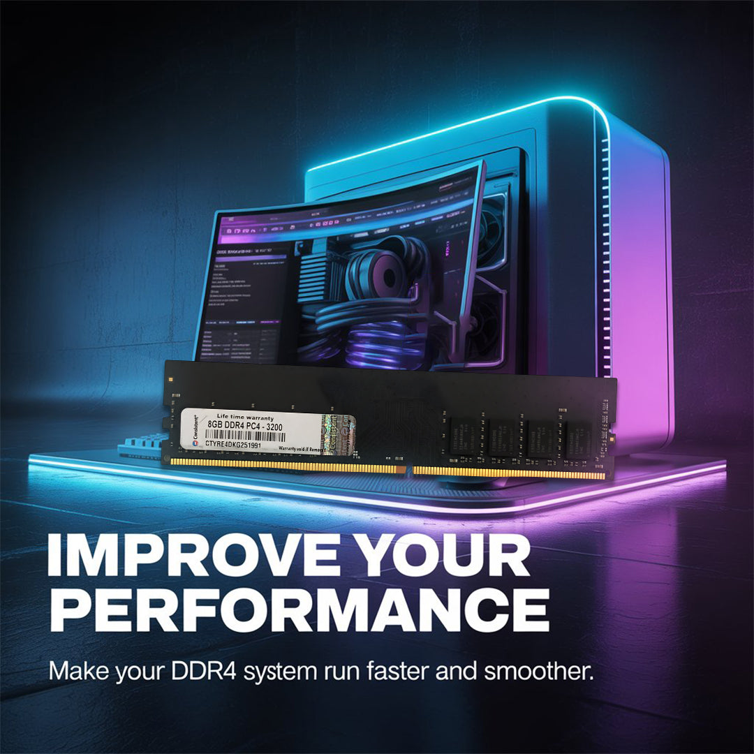 Consistent 8GB DDR4 3200mhz Yeti Ram for Desktop PC with life time warranty High-speed DDR4 technology delivers improved data transfer rates