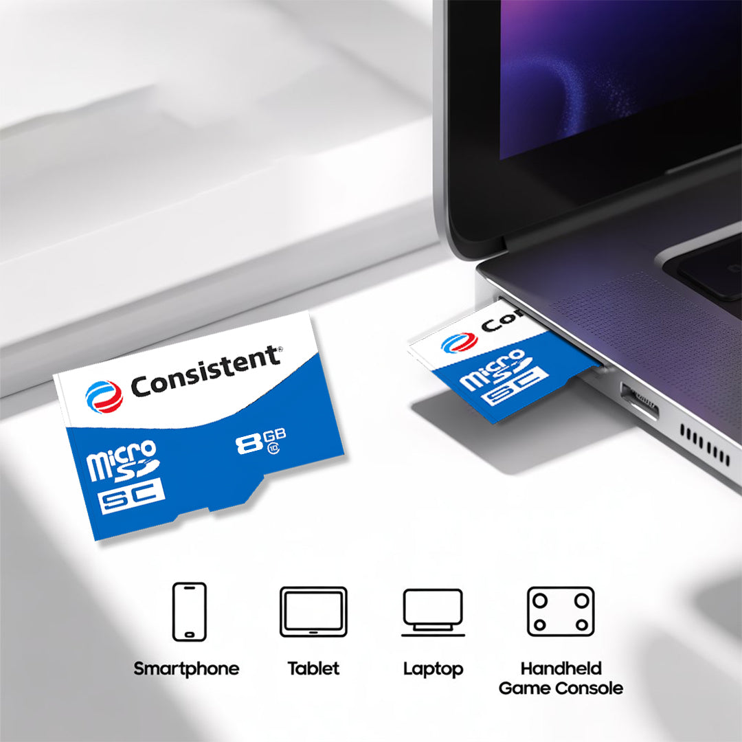 Consistent Micro SD Card 8Gb, High Performance 5 Year Warranty.