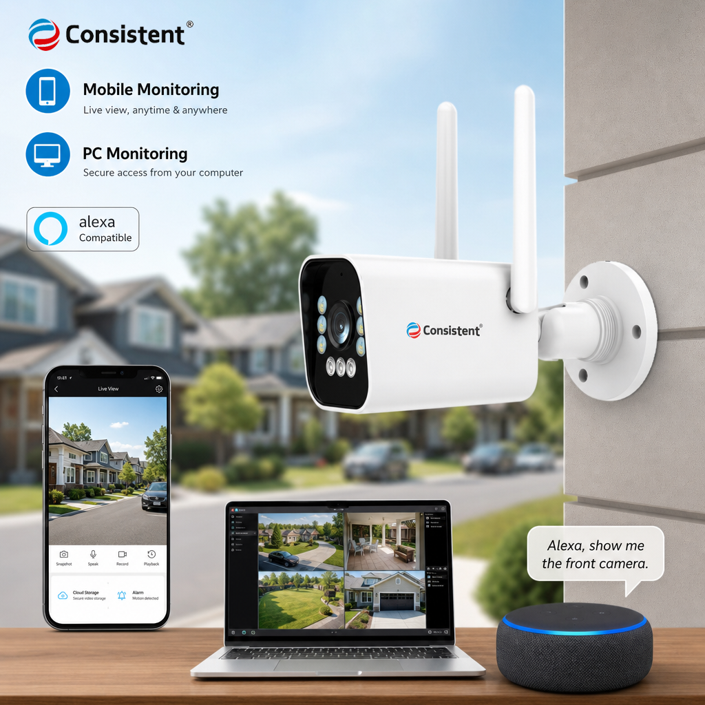 Everest Store Consistent 4G 3MP CCTV Bullet Camera in All Time Color with Alexa compatibility, CEYE Series, model CT-CM-B4G3M.