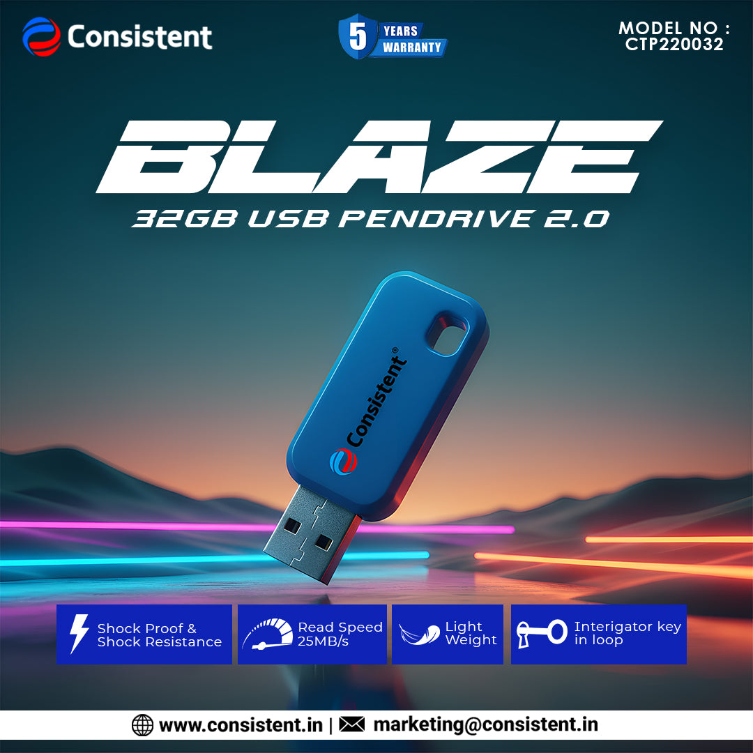 CONSISTENT 2.0 BLAZE USB PEN DRIVE 32GB (CTP220032)