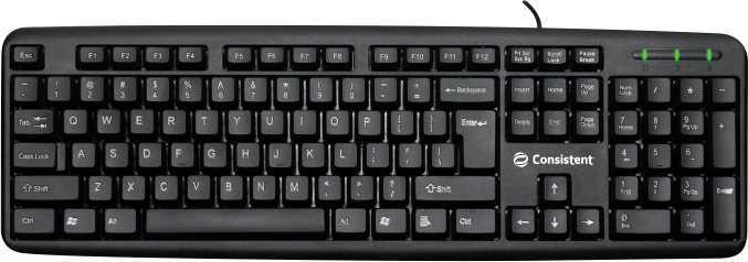 Consistent Classic Silver Wired Keyboard & Mouse (SK101) for Windows, USB Plug-and-Play, Full-Size, Spill-Resistant, Curved Space Bar(Black)