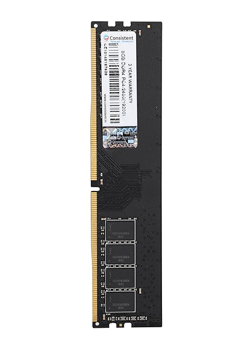 Consistent 8GB DDR4, Desktop RAM,2400Mhz Faster data rates are expected to be available as DDR4 technology matures with 3 year Replacement warranty