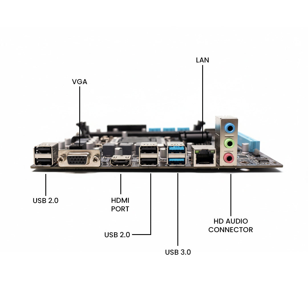 Consistent H-110 Motherboard 6th,7th,8th & 9th Gen i3, i5, i7, DDR4 Slots for RAM , with NVME/NFGG Slot, Motherboard with Sound Card, SATA III, 3 Years Warranty